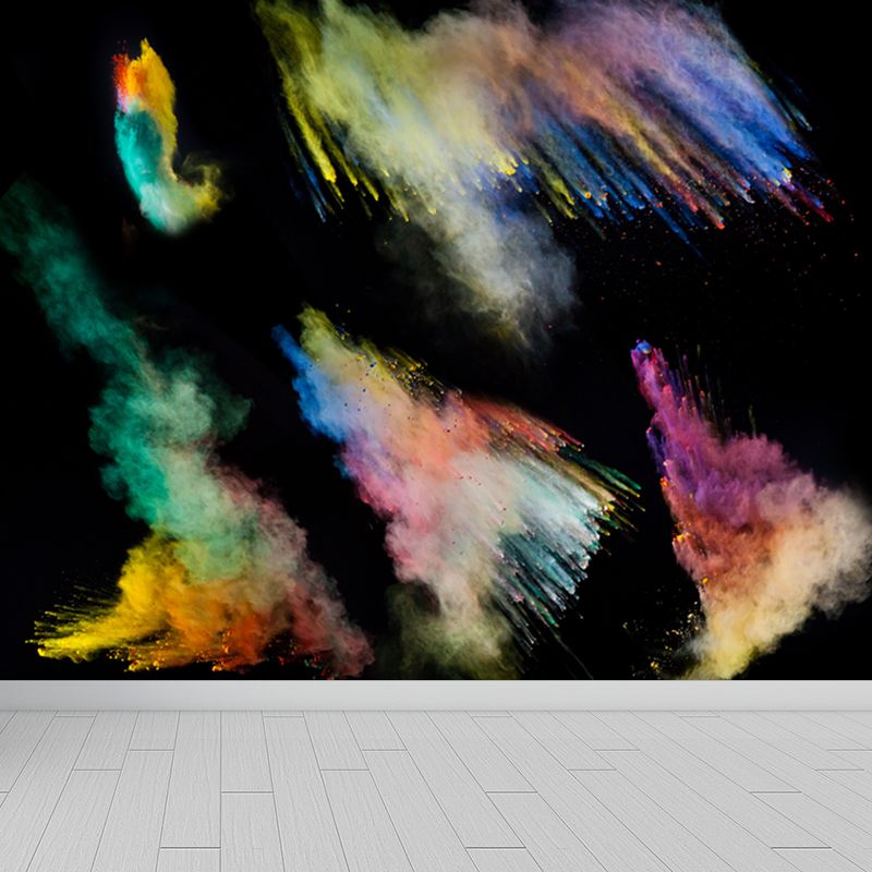 Multicolored Powder Wallpaper Mural Abstract Modern Waterproof Wall Covering for Home