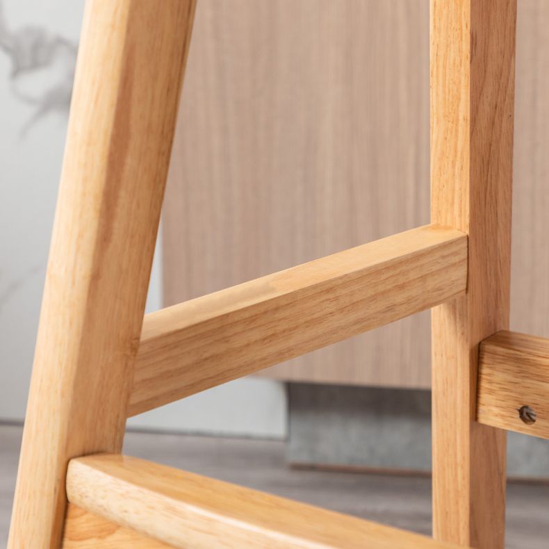 Industrial Solid Wood Bar Stools PU Leather Barstools with Low Back