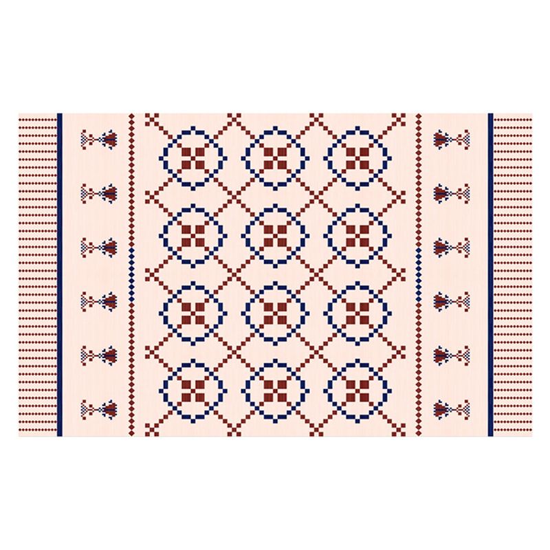 Retro Home Decoration Indoor Rug Polyester Tribal Pattern Rug Non-Slip Backing Area Carpet