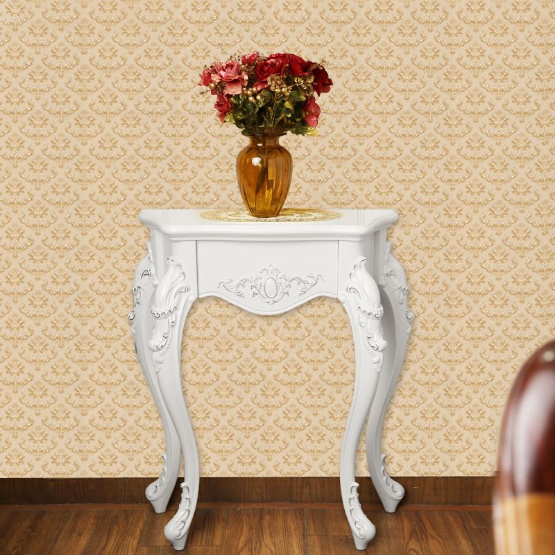 Victorian Hall Console Table Free Form Wood End Table with Legs