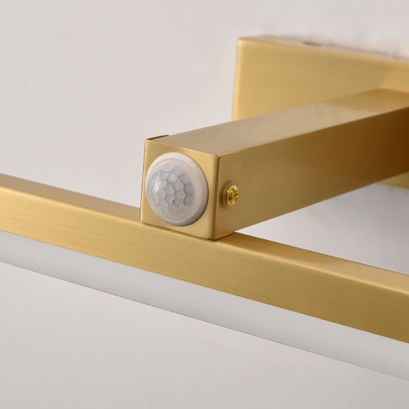 Moderner Stil Geometrischer LED-Wandlampen Metall 1-Licht Spiegel Wandbeleuchtungsideen in Gold