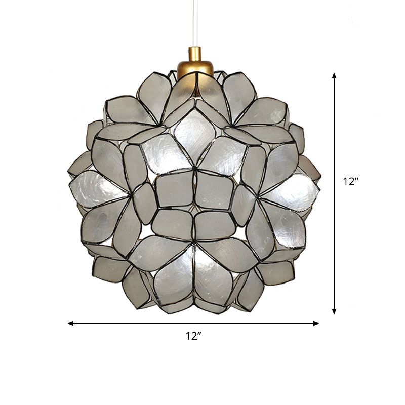 Globe Suspension Anhänger Modernismus Schale 1 hängende Deckenlicht in Weiß/Beige