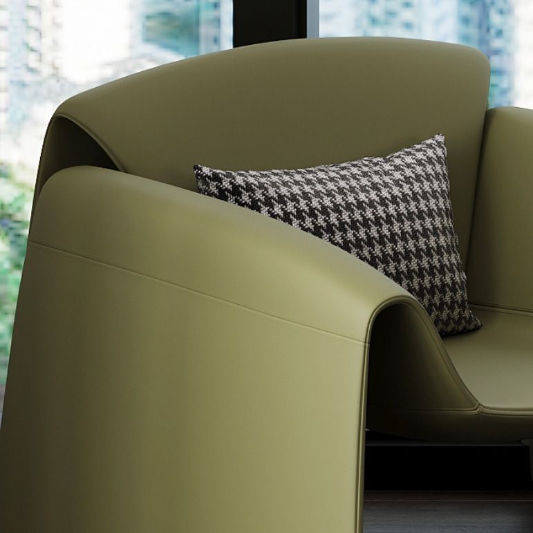 Fixed Back Sled Arms Armchair Mid-century Modern Accent Armchair