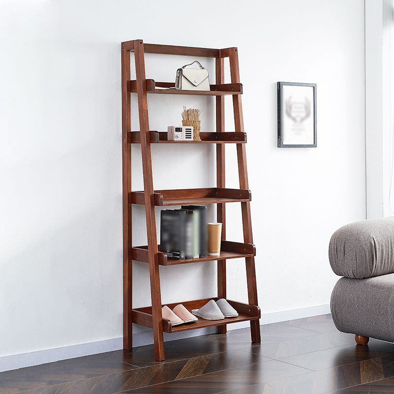 Contemporary Vertical Bookcase Wooden Open Back Bookshelf for Home