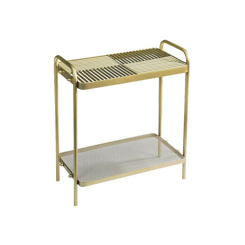 4 Legs Rectangular Side Table 19.68 inch Wide End Table with 2 Shelves