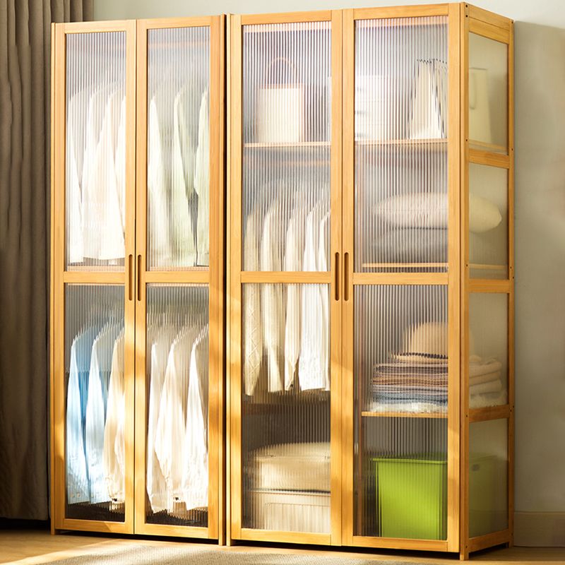 Modern Style Wardrobe Cabinet Wood Clothes Rail Wardrobe Armoire for Home