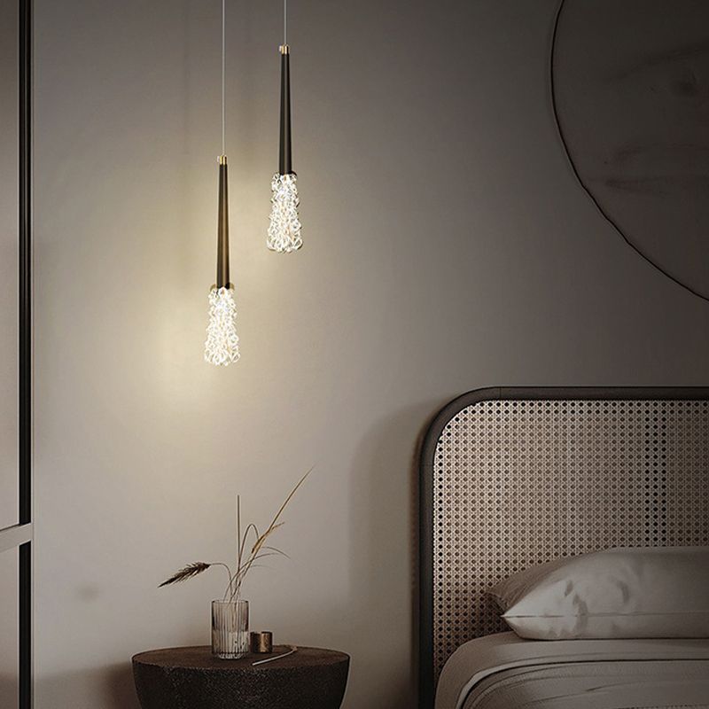 Style moderne suspendu à la maison d'éclairage pendentif cristallin pour le salon