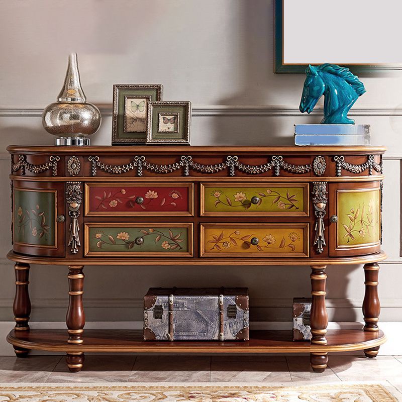 Victoria Half Moon Console Table Wood Console Sofa Table for Hall