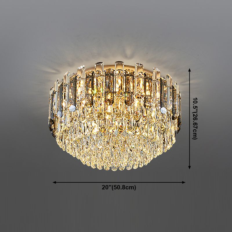 Modern Flush Mount Light Fixtures Flush Ceiling Lamps with Crystal Shade for Living Room