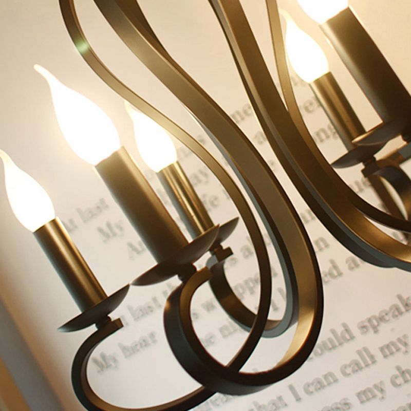 Lámpara de lámpara de araña múltiple de la vela de metal para sala de estar para sala de estar