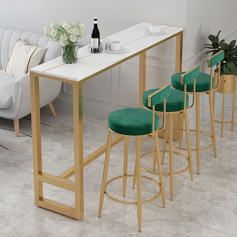 Glam Pub Height Dining Table Stone Top Pub Table for Living Room