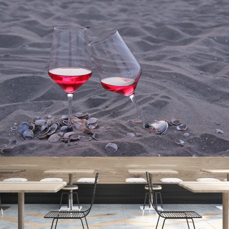 Commercial Use Wine Mural Wallpaper Photography Stain Resistant Wall Decor for Bar