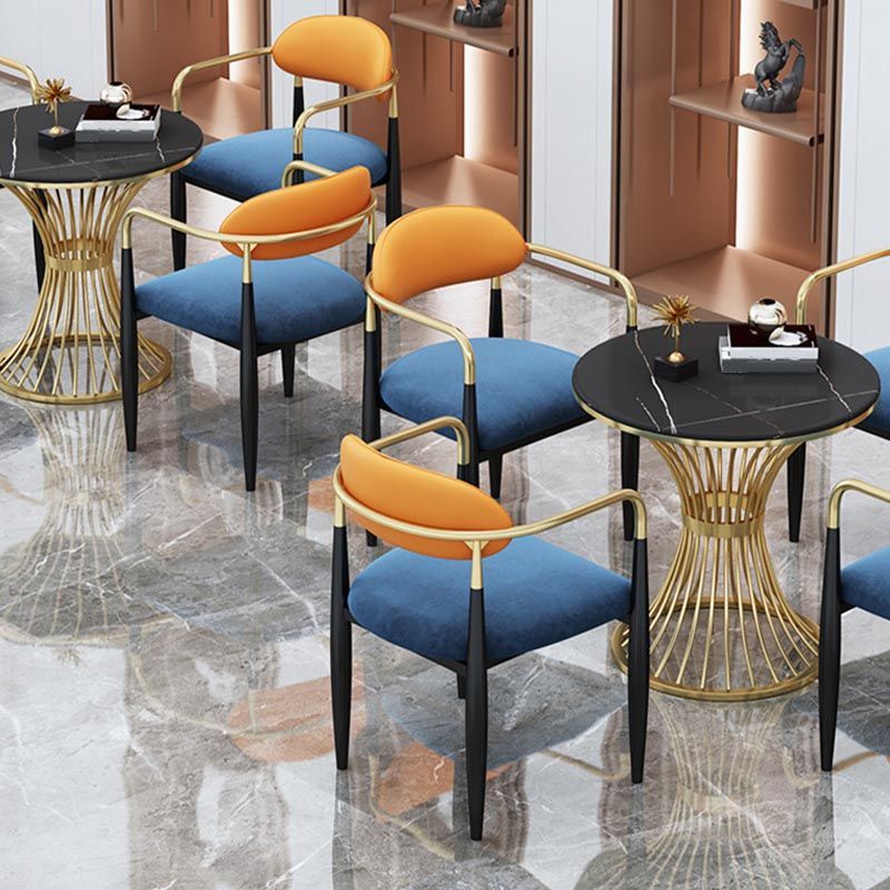 Glam Dining Set Stone 1/4/5 Pieces Dining Gold Furniture for Home