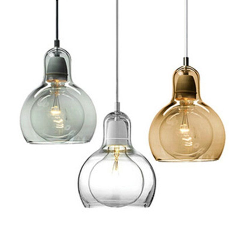 Bulb Glass 1 Light Hanging Light Fixtures Adjustable Wire Pendant Lighting for Restaurant