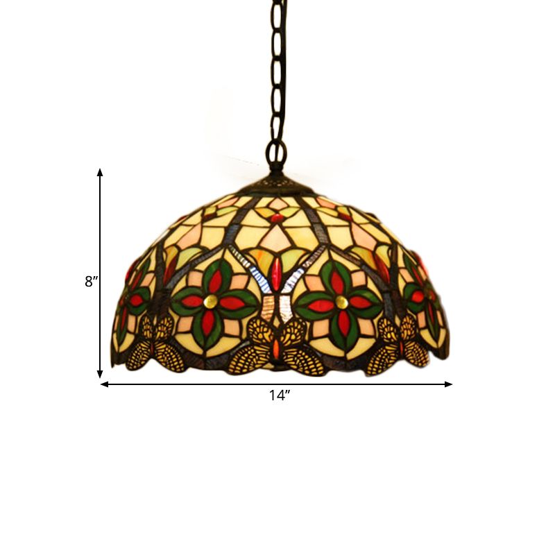 1 pendentif de tête de tête Tiffany Bol vitrail