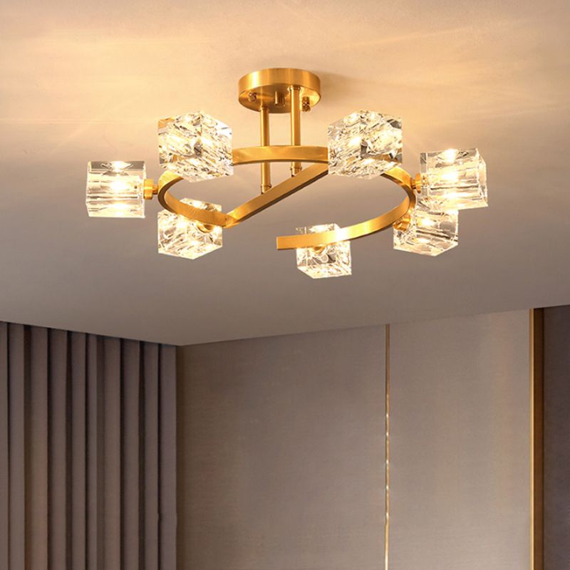 Carré près de l'éclairage du plafond luminaire en cristal moderne