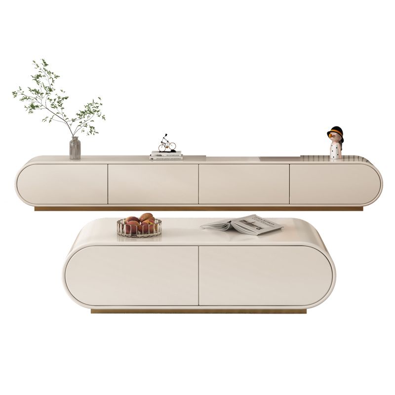 Wooden Coffee or End Table with Storage Drawers Contemporary Abstract