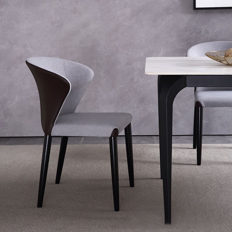 Upholstered Dining Chairs Wingback Chairs with Solid Wood Base