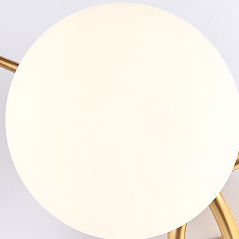 Modern Style Globe Shape Wall Light Glass 2 Light Sconces for Bedroom