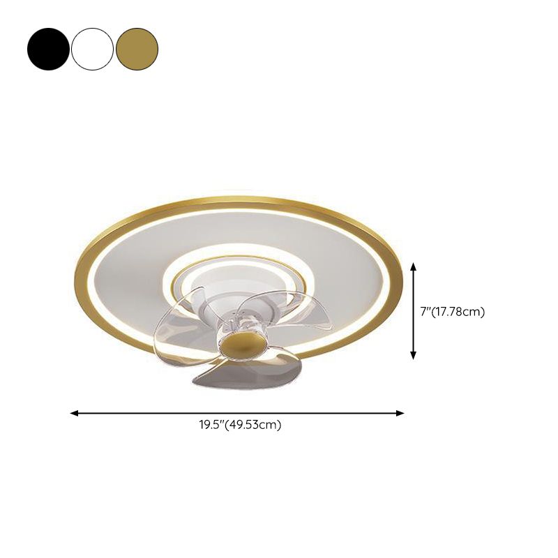 Polish Finish Fan with Light Modernism 3-Blade LED Ceiling Fan for Room