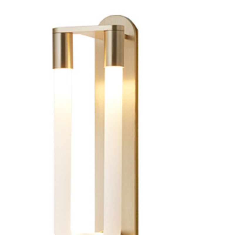 Iron and Glass Wall Mount Light Fixture in Clear and Gold Interior LED Wall Sconce