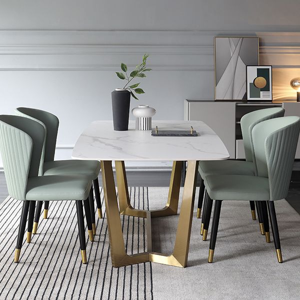 Stone Top Table Rectangle Dining Table for Home Kitchen Dinner