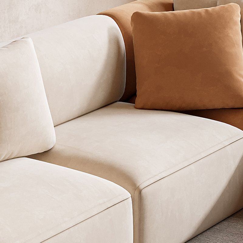 Minimalist 27.6-In H Sofa and Chaise Brown & Beige Sofa with One Side Arm