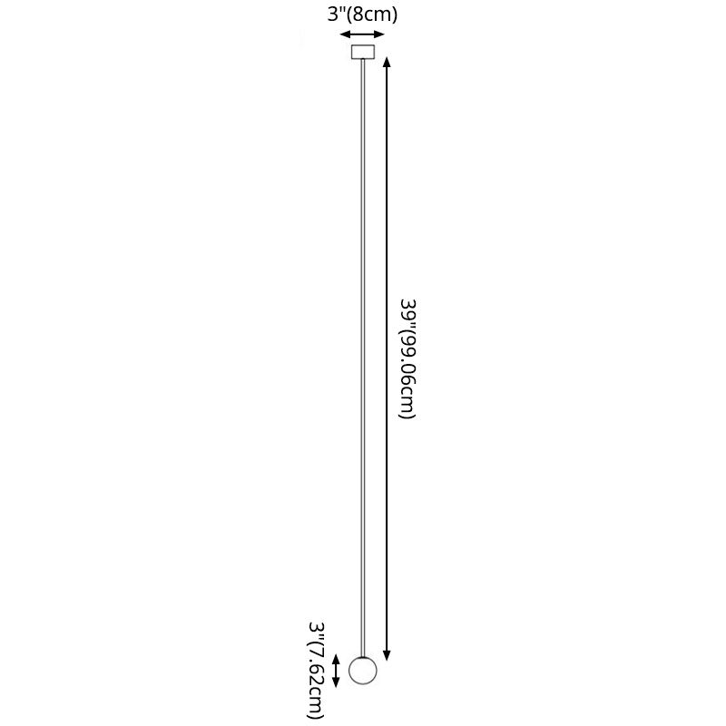 Minimalism Pendant Lighting Fixture Black Globe Hanging Pendant Light with Glass Shade