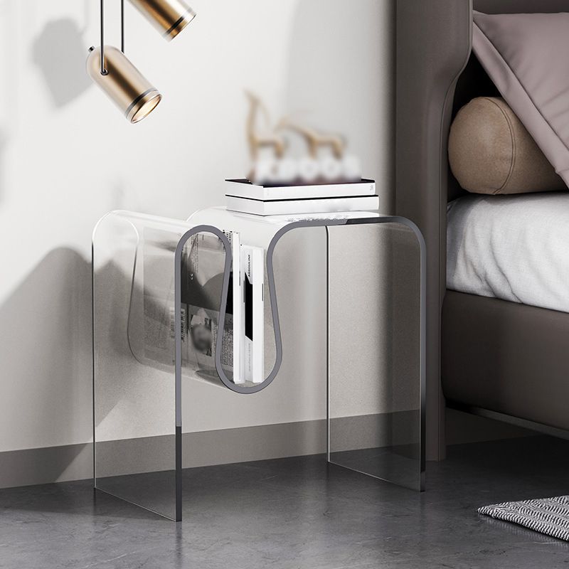 Unique Shape Side End Snack Table Acrylic Living Room Corner Table