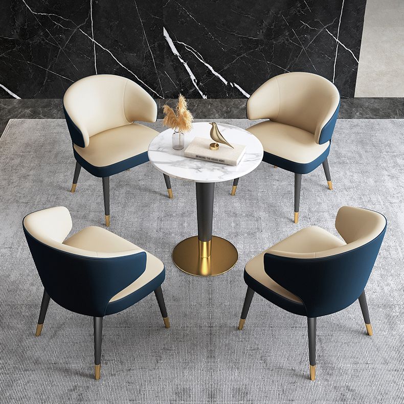 1/5 Pcs Metal Scandinavian Dining Room Set with Round Table Dinette Set