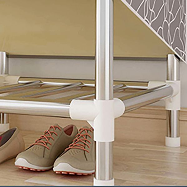 Modern Coat Rack Metal Framed Hanging Rail and Storage Shelving Hall Tree