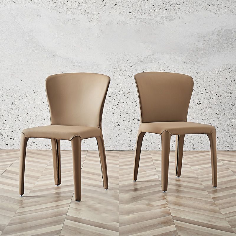Modern Indoor Armless Dining Chair Faux Leather Side Chair for Home