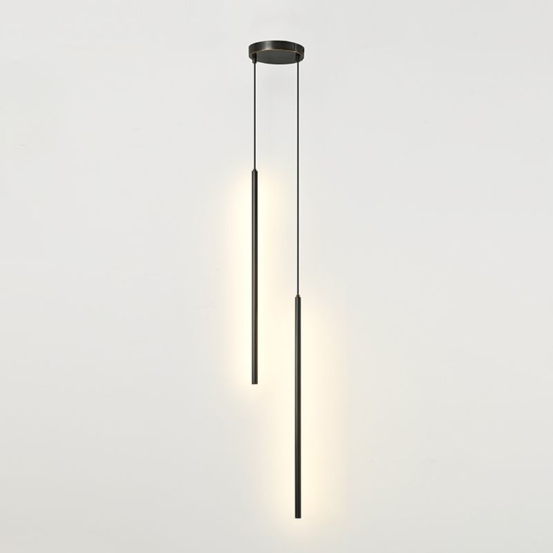 Metal Linear Hanging Lights Modern Style Multi Light Hanging Mount Fixture for Restaurant