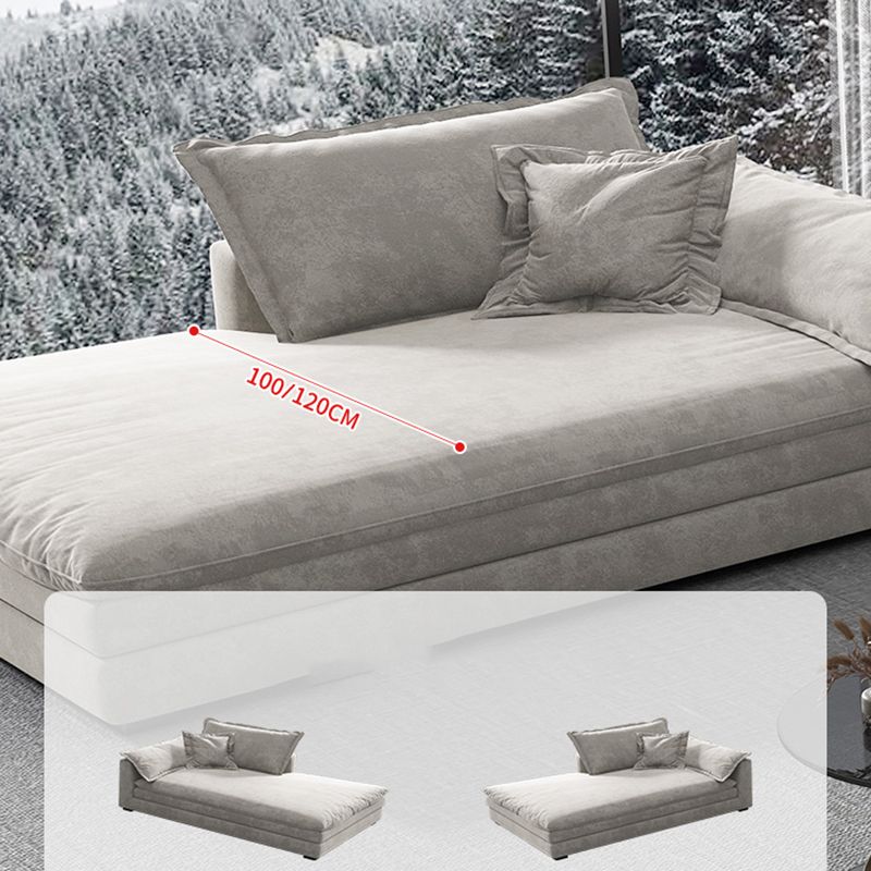 Glam Cushioned Chaise Lounge Recessed Arms Chaise with Three Pillows for Bedroom
