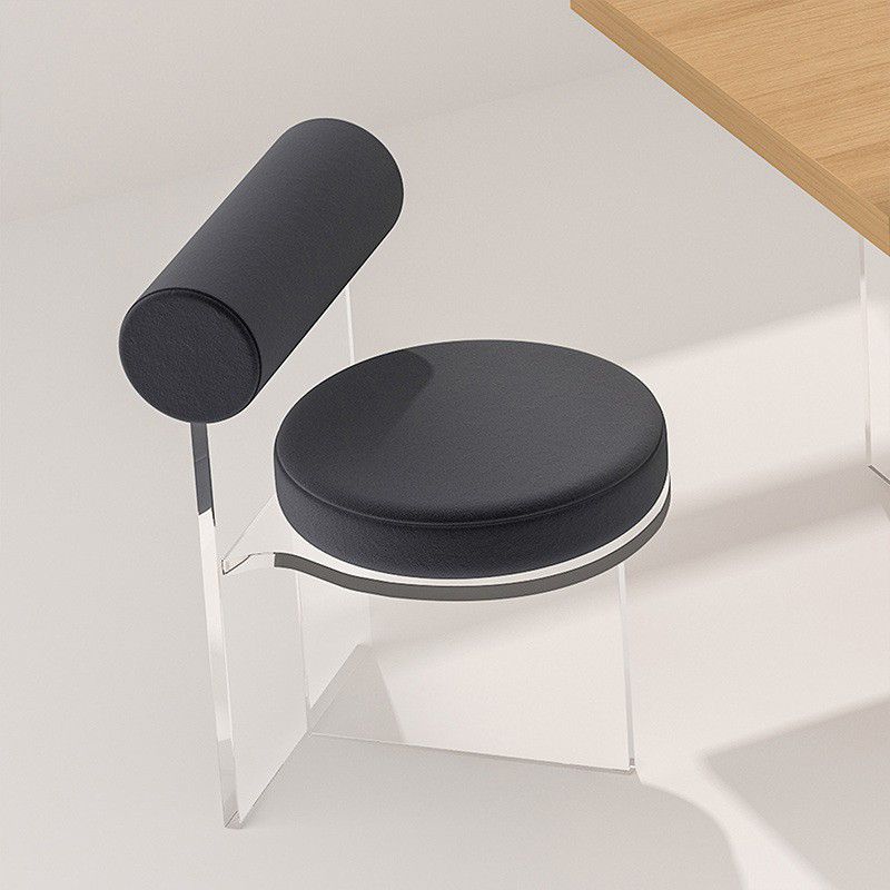 Contemporary Upholstered and Acrylic Dining Side Chair for Home