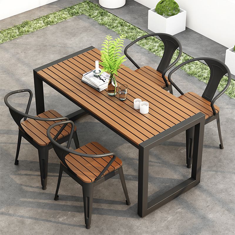 Industrial Arm Chair Iron Black Open Back With Arm Dining Armchair