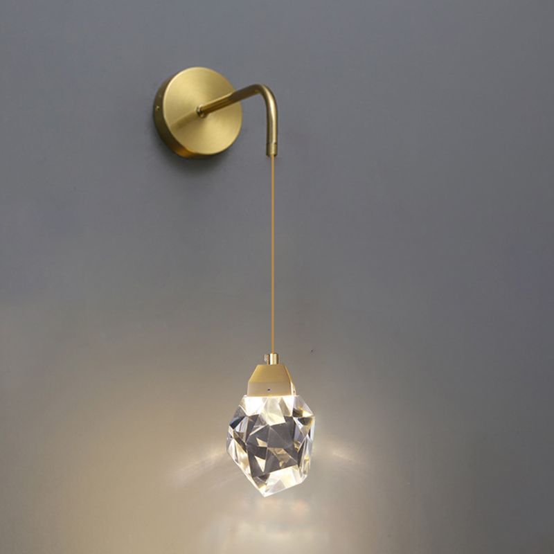 Light Modern Luxury Style Wall Mounted Light Fixture 1 Light Wall Light Sconces with Crystal Shade