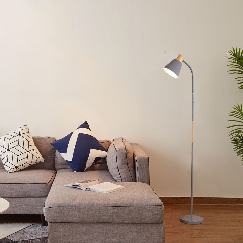 Noordse flexibele arm vloerlicht metallic 1 lampstudieruimte Standing Light