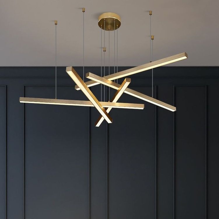 Fissaggio del lampadario a più luci del lampadario metallo moderno lampadario appeso per soggiorno