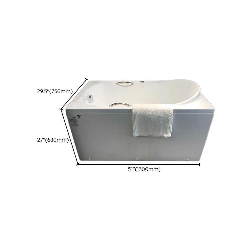 Acrylic Rectangular Bathtub Soaking White Bathtub , 29.53-inch Tall