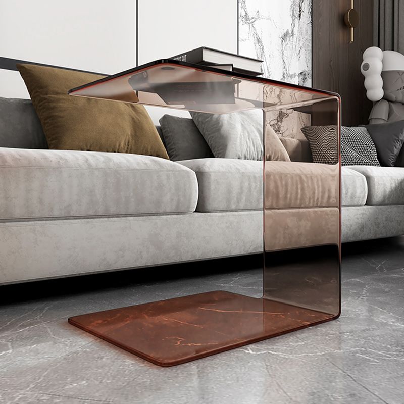 21"H Glam Corner Table Acrylic Square Accent Side Table for Living Room