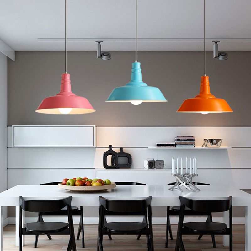 Moderne Macarons minimalistische Scheune Anhänger Leuchtmetall 1 Leichter Esszimmer Tisch Anhänger Beleuchtung