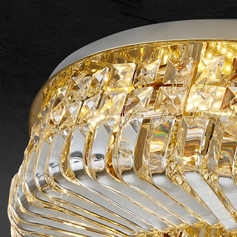 Modern Crystal Ceiling Light Simple Flush Mount Light Fixture for Bedroom