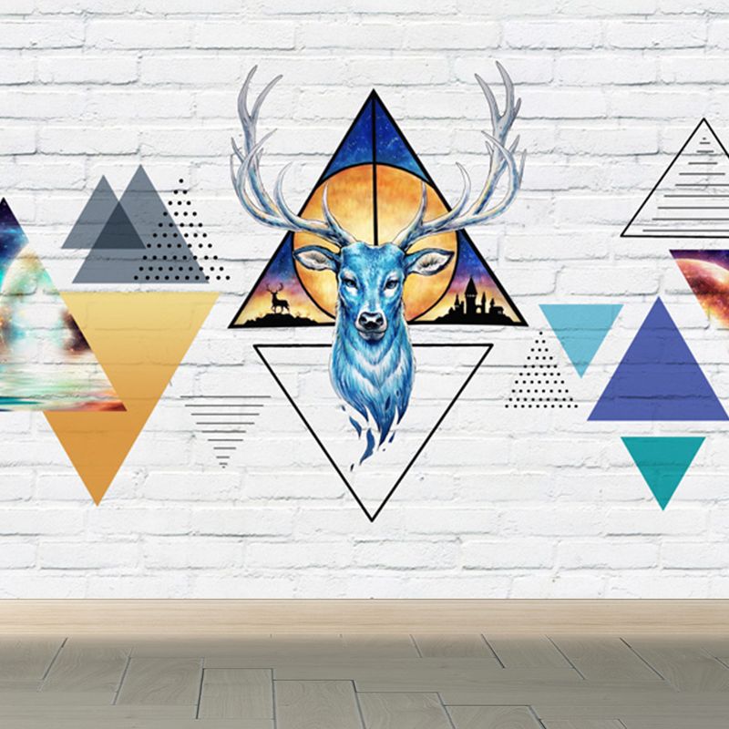 Stain Resistant Reindeer Mural Non-Woven Texture Modern Wall Decor for Girls Room