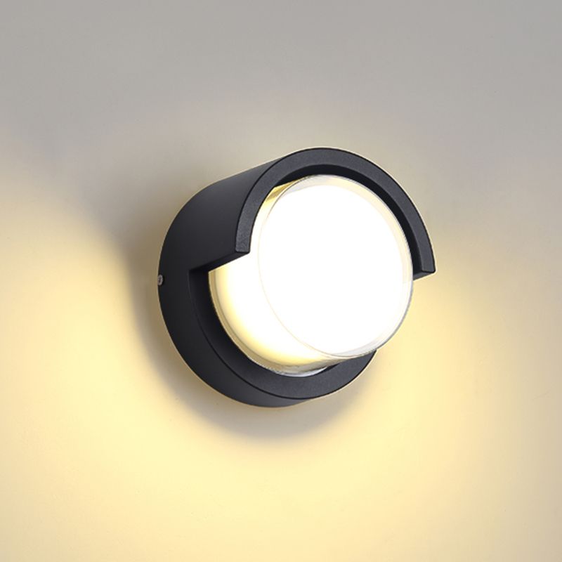 Modern Simple Style Rectangular Shade Wall Sconce Metal 1 Light Sconces in Black Finish