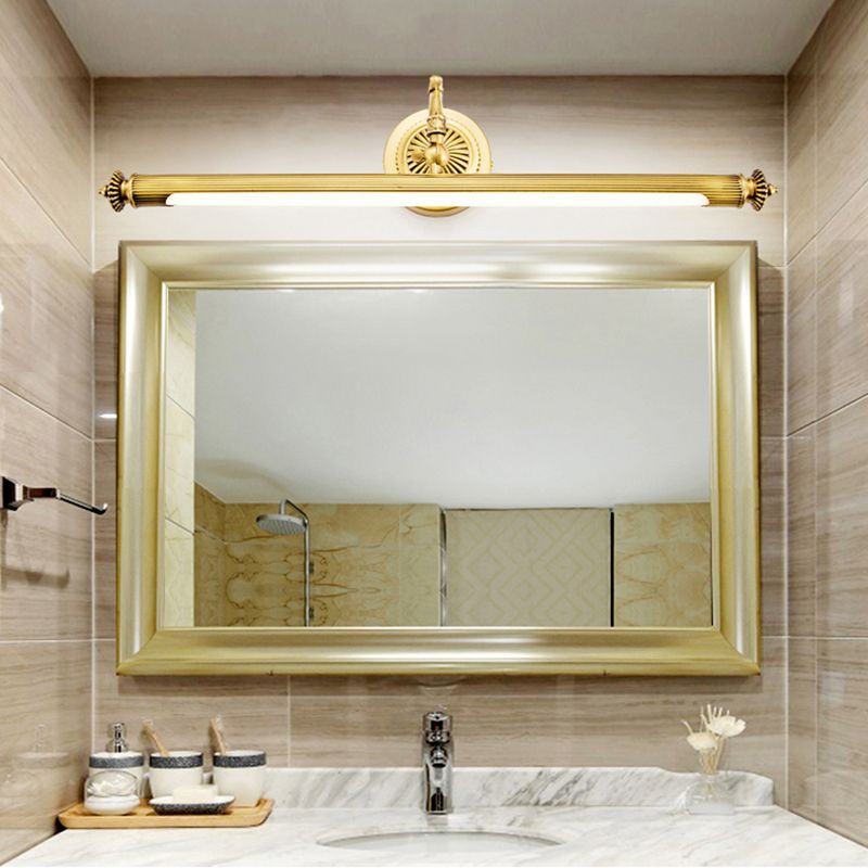 Linear Shape Metal Vanity Lights Modern Style 1 Light Vanity Light Fixture in Gold