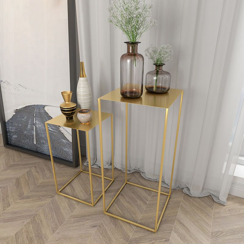 21.6"/29.5" Mid-Century Metal Square Top Side Table Frame End Table