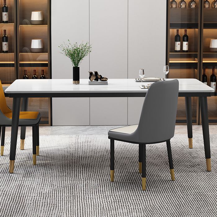 Moderne gesinterde stenen tafel, rechthoekige keukeneettafel met 4 poten