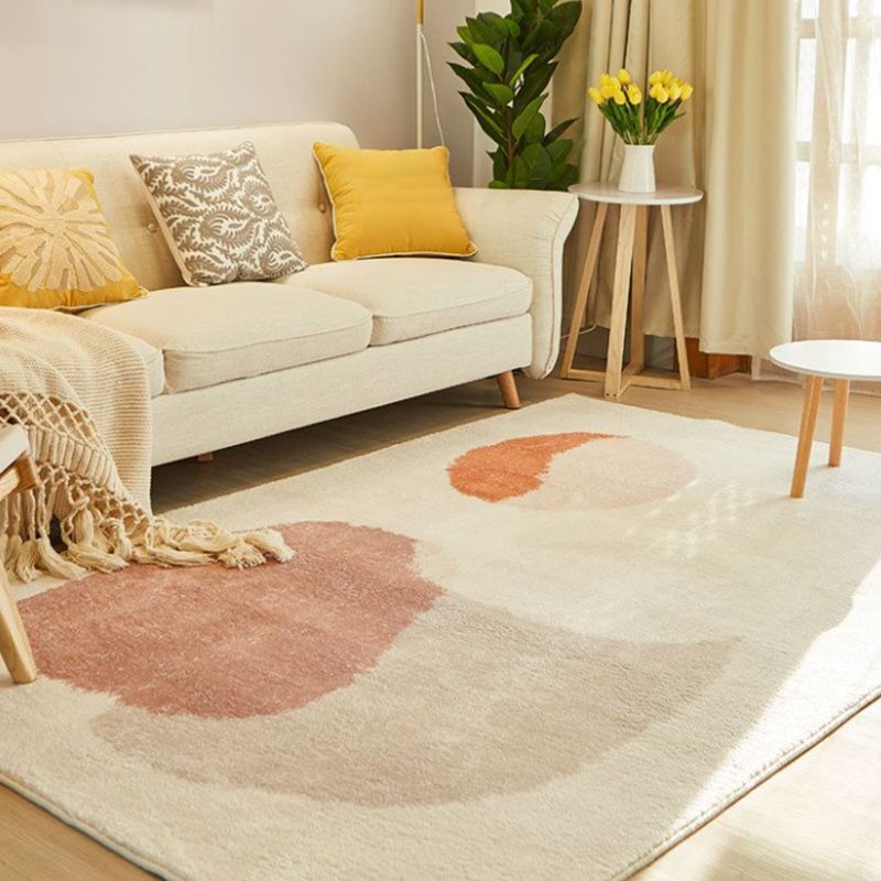 Orange Simple Rug Polyester Line Indoor Rug Stain Resistant Area Rug for Home Decoration