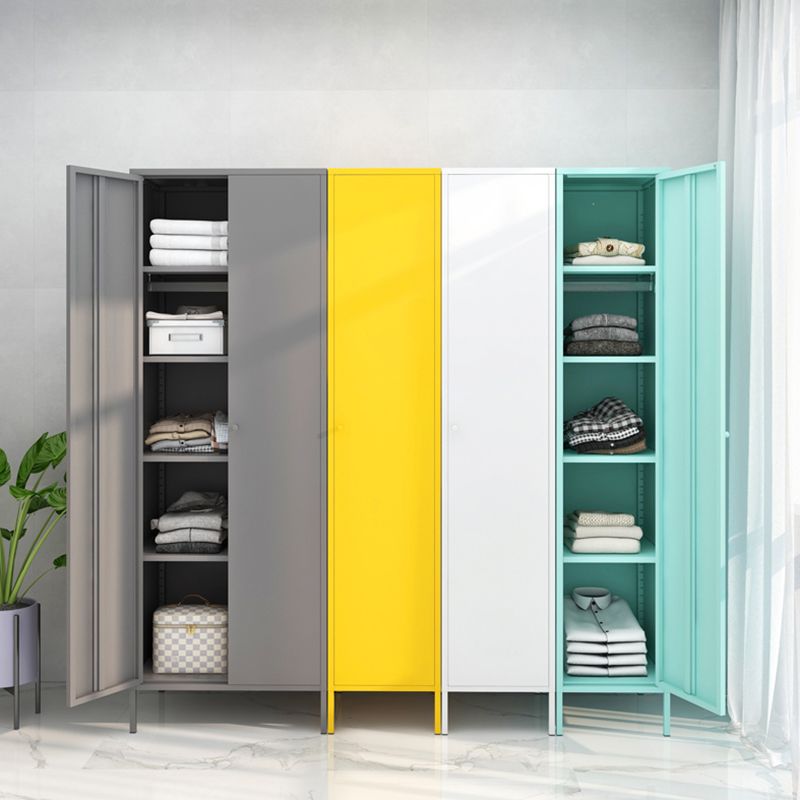 Steel Storage Cabinet Contemporary Non-Hanging Armoire for Home